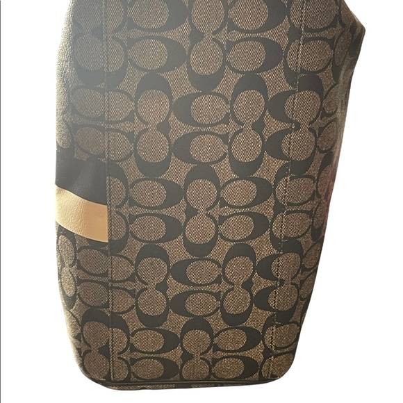 F14478 Large Heritage Stripe Signature Black Pvc & Leather Purse shoulder bag - Picture 8 of 10